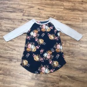 Navy Floral Dress